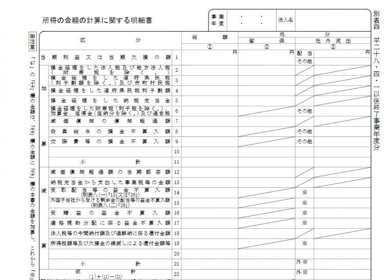 別表四_標準